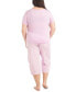 Фото #2 товара Plus Size 2-Pc. Coastal Life Cropped Pajamas Set