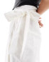 Never Fully Dressed Jaspre linen wrap midaxi skirt in white