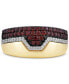 ფოტო #3 პროდუქტის Men's Garnet (1 ct. t.w.) & Diamond (1/8 ct. t.w.) Ironman Ring in Sterling Silver & Gold-Plate