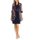 Petite 2-Pc. Floral-Print Jacket & Necklace Dress Set