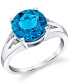 ფოტო #1 პროდუქტის Blue Topaz (4-1/2 ct. t.w.) & Diamond Accent Ring in Sterling Silver