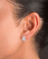 ფოტო #3 პროდუქტის Cubic Zirconia Round & Baguette Crossover Curved Stud Earrings in Sterling Silver