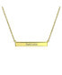 ფოტო #2 პროდუქტის Thin Name Plated Style Sideways Diagonal Flat Bar Pendant Necklace For Women Gold Plated Sterling Silver