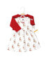 Toddler Girls Cotton Dress and Cardigan 2pc Set, Fancy Rudolph