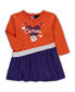 ფოტო #1 პროდუქტის Girls Infant Orange Clemson Tigers Heart French Terry Dress