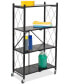 Collapsible 4-Tier Wheeled Metal Shelf