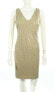 Фото #1 товара Lauren Ralph Lauren Womens Chevron Sequin Sleeveless Sheath Dress Tan Size 10