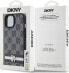 DKNY DKNY DKHCP15SPCPTSSK iPhone 15 / 14 / 13 6.1" czarny/black hardcase Leather Checkered Mono Pattern & Printed Stripes