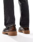 Фото #2 товара ASOS DESIGN chunky loafers in brown faux leather with gum sole