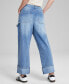 Фото #2 товара Women's Slouchy Cropped Cuff Jeans, Created for Macy's