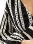 Never Fully Dressed crochet balloon sleeve maxi dress in monochrome stripe