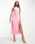 ASOS DESIGN – Midikleid aus Satin in Rosa mit One-Shoulder-Träger Розовый, 40 - фото #1