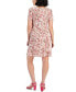 Фото #2 товара Petite Floral-Print Pleated Fit & Flare Dress