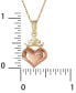 Children's Princess Heart & Crown 15" Pendant Necklace in 14k Yellow and Rose Gold