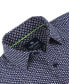 ფოტო #3 პროდუქტის Men's Slim Fit Performance Geometric Button Down Shirt
