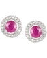 ფოტო #5 პროდუქტის Sapphire (5/8 ct. t.w.) & Diamond Accent Stud Earrings in Sterling Silver (Also Available In Emerald and Ruby)