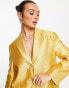 Фото #4 товара ASOS DESIGN occasion satin dad suit blazer in gold