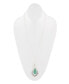 ფოტო #2 პროდუქტის Bazaar Sterling Silver and Genuine Turquoise Pendant on Chain Necklace