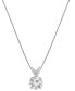 Фото #3 товара Macy's diamond Solitaire 18" Pendant Necklace (1 ct. t.w.) in 14k White Gold