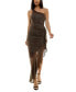 ფოტო #1 პროდუქტის Juniors' Glittered Ruched One-Shoulder Gown