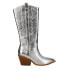 Фото #1 товара Corkys Howdy Tall Metallic Zippered Womens Silver Casual Boots 81-0018-044