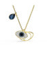 Symbolica Pendant, Evil Eye, Blue, Gold-Tone Plated Necklace