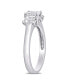 ფოტო #4 პროდუქტის Asscher-Cut Certified Diamond (1 1/2 ct. t.w.) 3- Stone Engagement Ring in 14k White Gold