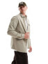 ASOS DESIGN stretch textured overshirt in oatmeal 2XL - фото #1