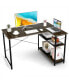 Фото #1 товара 48 Inch Reversible L Shaped Computer Desk with Adjustable Shelf