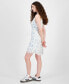 Фото #3 товара Juniors' Lace-Trim Satin Slip Mini Dress