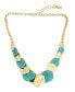 Фото #1 товара Turquoise Patina Petal Layered Bib Necklace