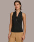 ფოტო #1 პროდუქტის Donna Karan Women's Sleeveless Sweater Knit Polo