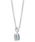 ფოტო #2 პროდუქტის Blue Topaz Cushion Solitaire 18" Pendant Necklace (1-1/2 ct. t.w.) in Sterling Silver