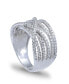 Cubic Zirconia Pave Interlocking Ring (1-1/6 ct. t.w.) in Sterling Silver