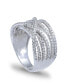 ფოტო #3 პროდუქტის Cubic Zirconia Pave Interlocking Ring (1-1/6 ct. t.w.) in Sterling Silver