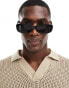 Jack & Jones rectangle sunglasses in black - фото #4