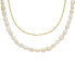 Heritage Double Gold Plated Genuine Pearl Necklace JF04728710 Бежевый - фото #2