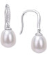 ფოტო #1 პროდუქტის Cultured Freshwater Pearl (8-1/2mm) & Diamond Accent Drop Earrings in Sterling Silver