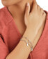 ფოტო #2 პროდუქტის Women's Cubic Zirconia Moon and Star Double Chain Bracelet