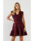 ფოტო #5 პროდუქტის Women's Plunging Neck Lace Trim Dress