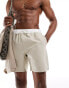 Фото #1 товара ASOS DESIGN swim shorts with cargo pocket in mid length in stone