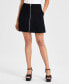 Фото #3 товара Women's Zip-Front Ponté-Knit Mini Skirt, Created for Macy's