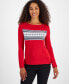 ფოტო #1 პროდუქტის Women's Anchor Boat Neck Long-Sleeve Sweater