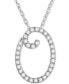 ფოტო #1 პროდუქტის Diamond Initial Pendant Necklace (1/10 ct. t.w.) in Sterling Silver, 16" + 2" Extender
