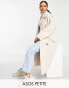 Фото #2 товара ASOS DESIGN Petite smart double breasted boucle wool mix coat in cream