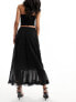 River Island lace tiered maxi skirt in black