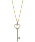 ფოტო #1 პროდუქტის Pave Rose by EFFY® Diamond Diamond Heart Key Pendant (1/5 ct. t.w.) in 14k Rose Gold