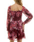 ფოტო #2 პროდუქტის Juniors' Floral Print Blouson-Sleeve Fit & Flare Dress