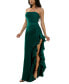 Juniors' Ruffled Strapless Evening Gown