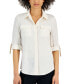 ფოტო #3 პროდუქტის Women's Convertible-Sleeve Utility Shirt